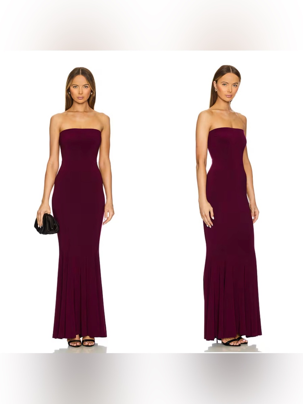 Norma Kamali x REVOLVE Strapless Fishtail Gown in Plum